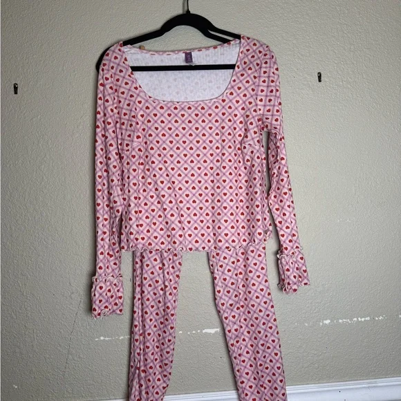 Adore Me Pajama Set in Pink and Red - Picture 2 of 15